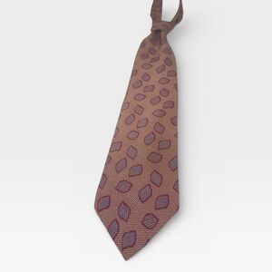Portofino 100% Silk Vintage Red Leaf Print Patterned Tie